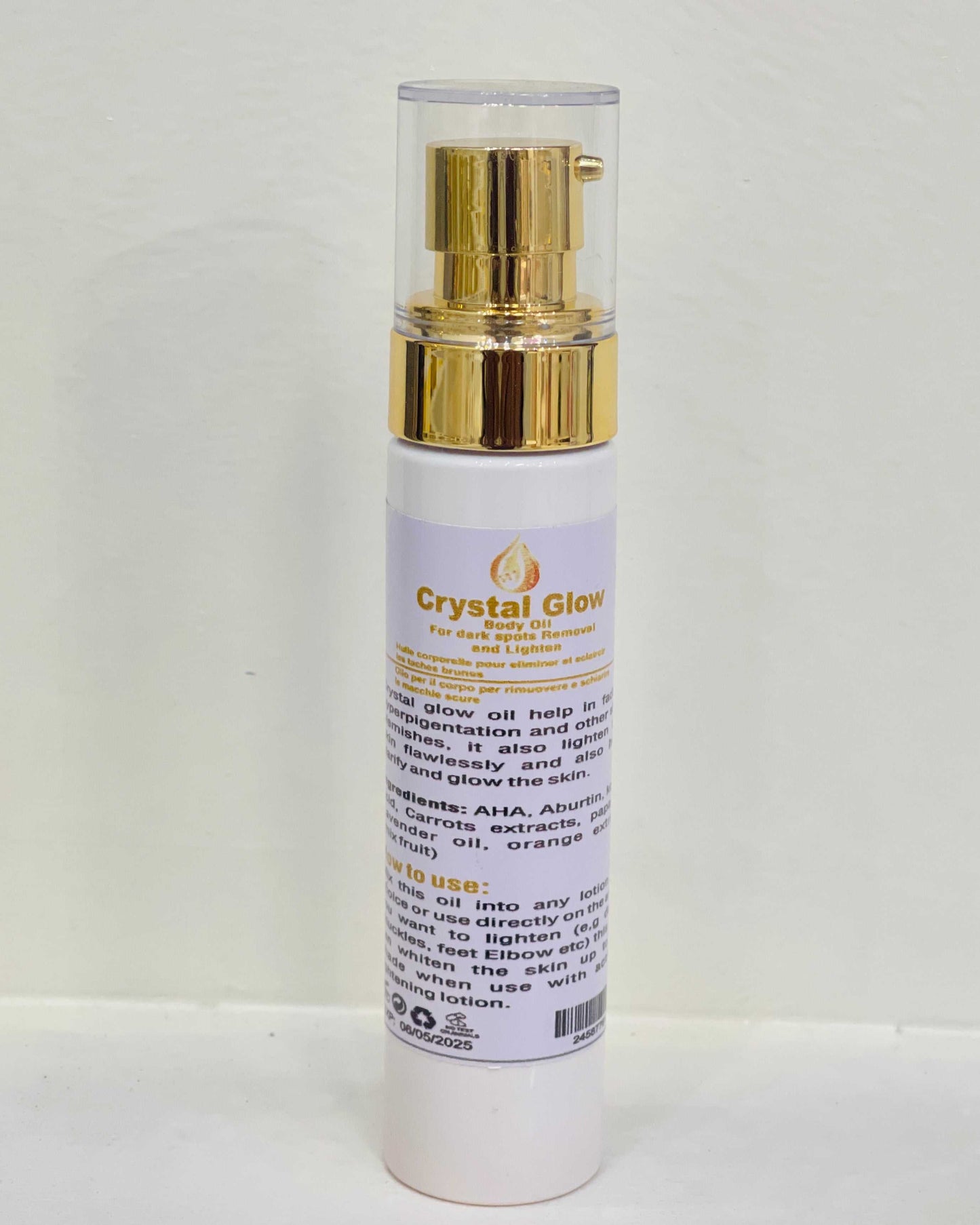 Crystal Glow Oil (Customised Lightening/Whitening Body oil) Vicsflawless 