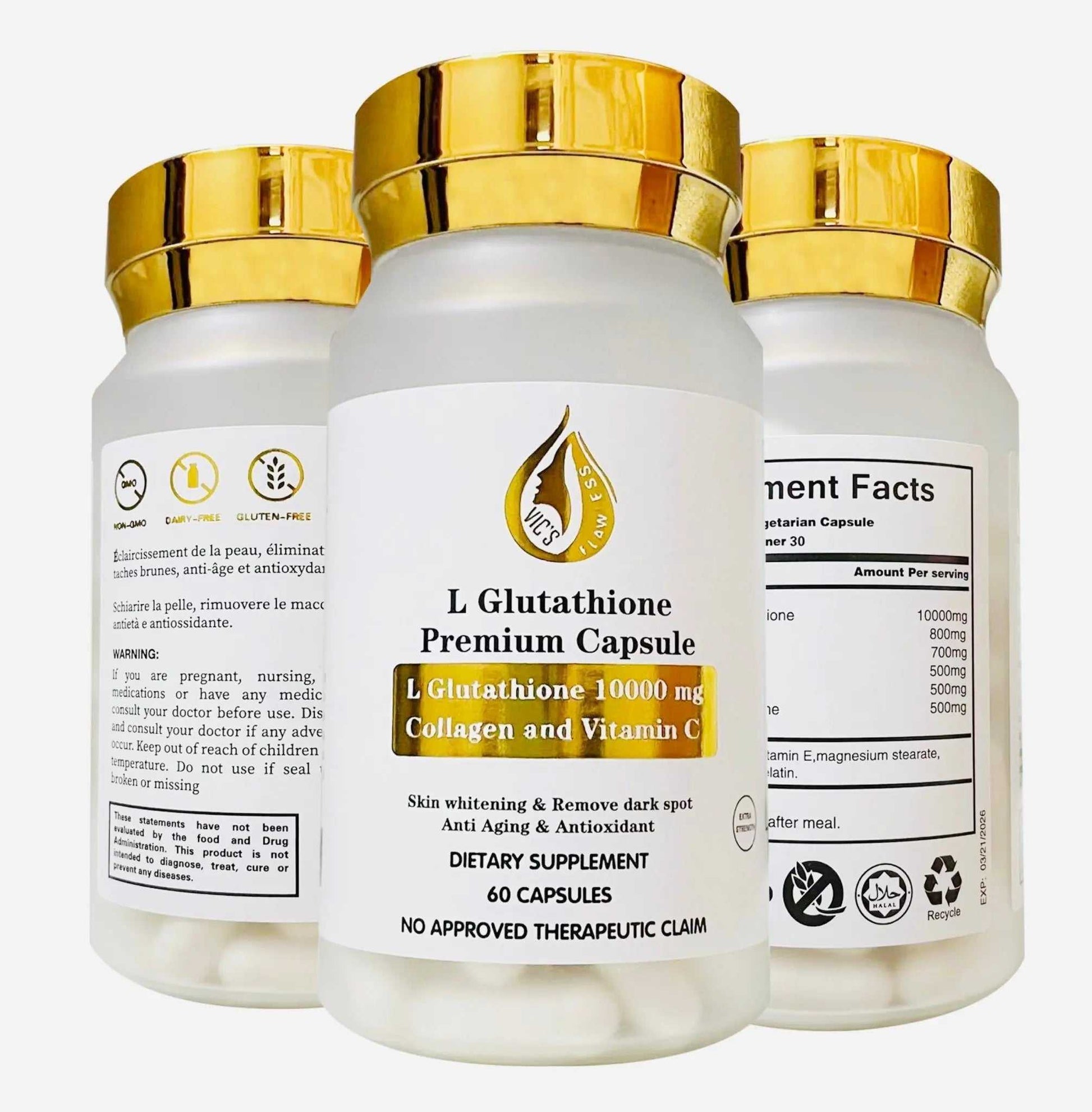 L Glutathione collagen vitamin c capsules - Vicsflawless